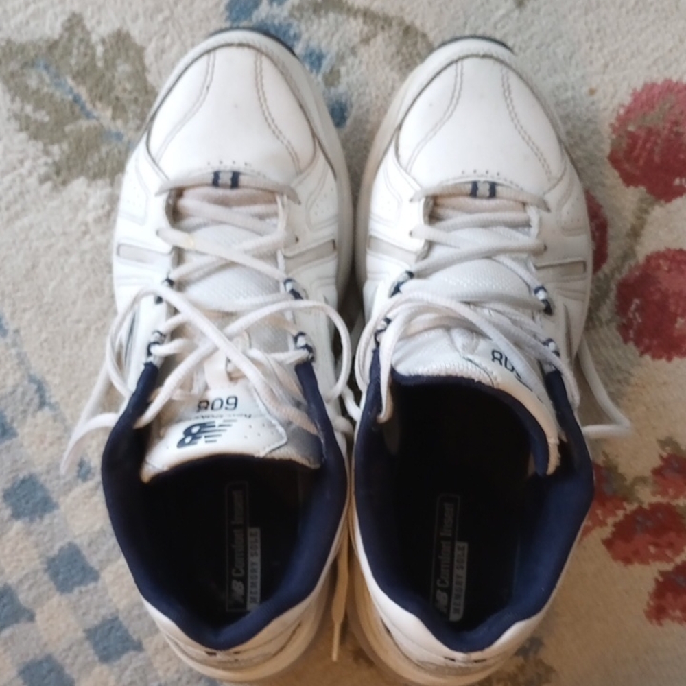New Balance White and Blue Athletic Shoes